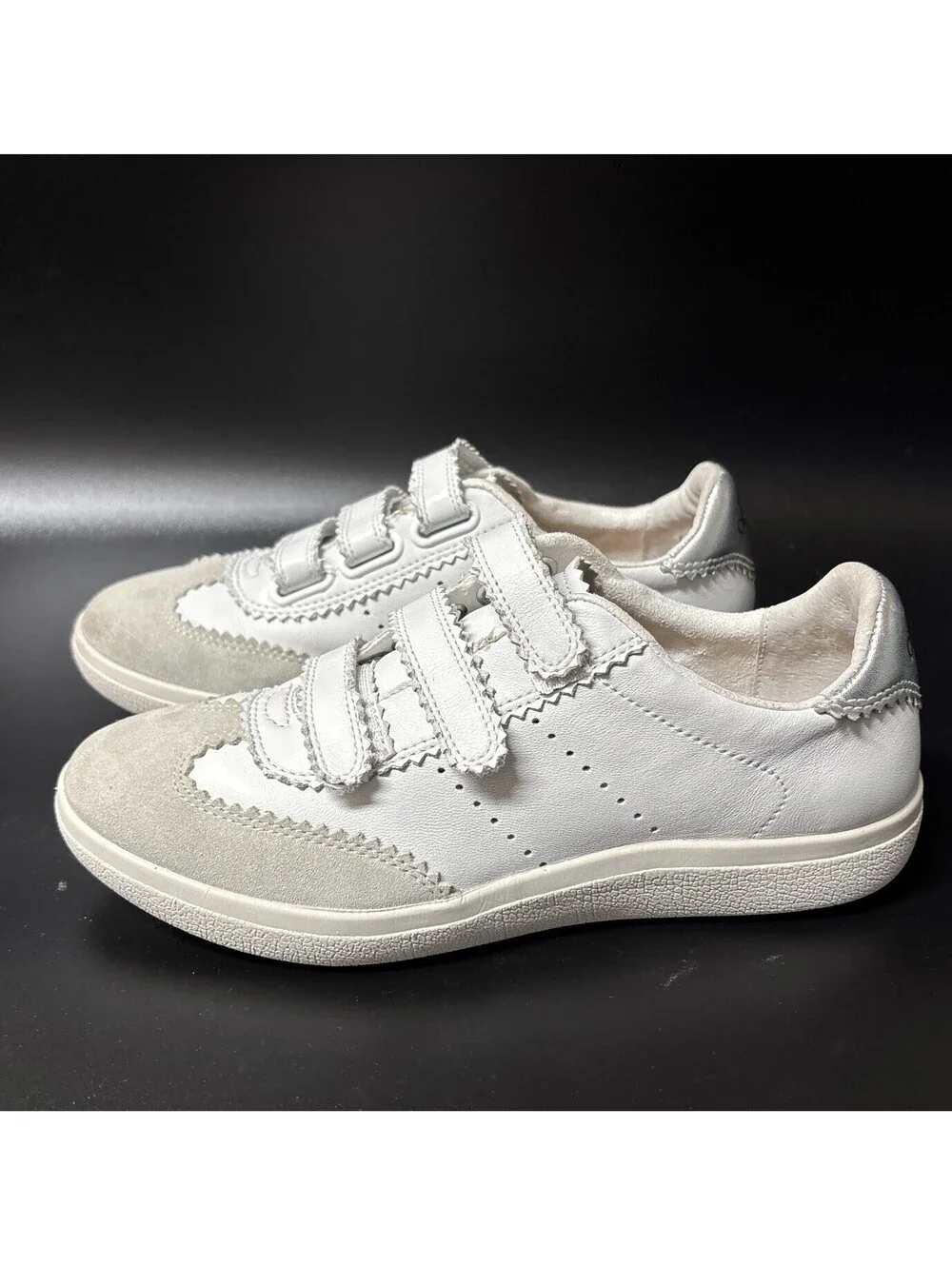 AETREX Morgan Leather Arch Support WHITE Sneakers Size 7.5-8, EU 38